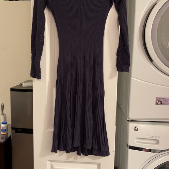 Rebecca Taylor Blue Knit Long Sleeve Dress size small - Picture 2 of 5